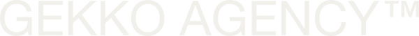 GEKKO AGENCY logo (off-white)
